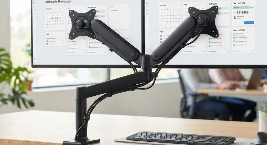 Dual Monitor Arm — detail view